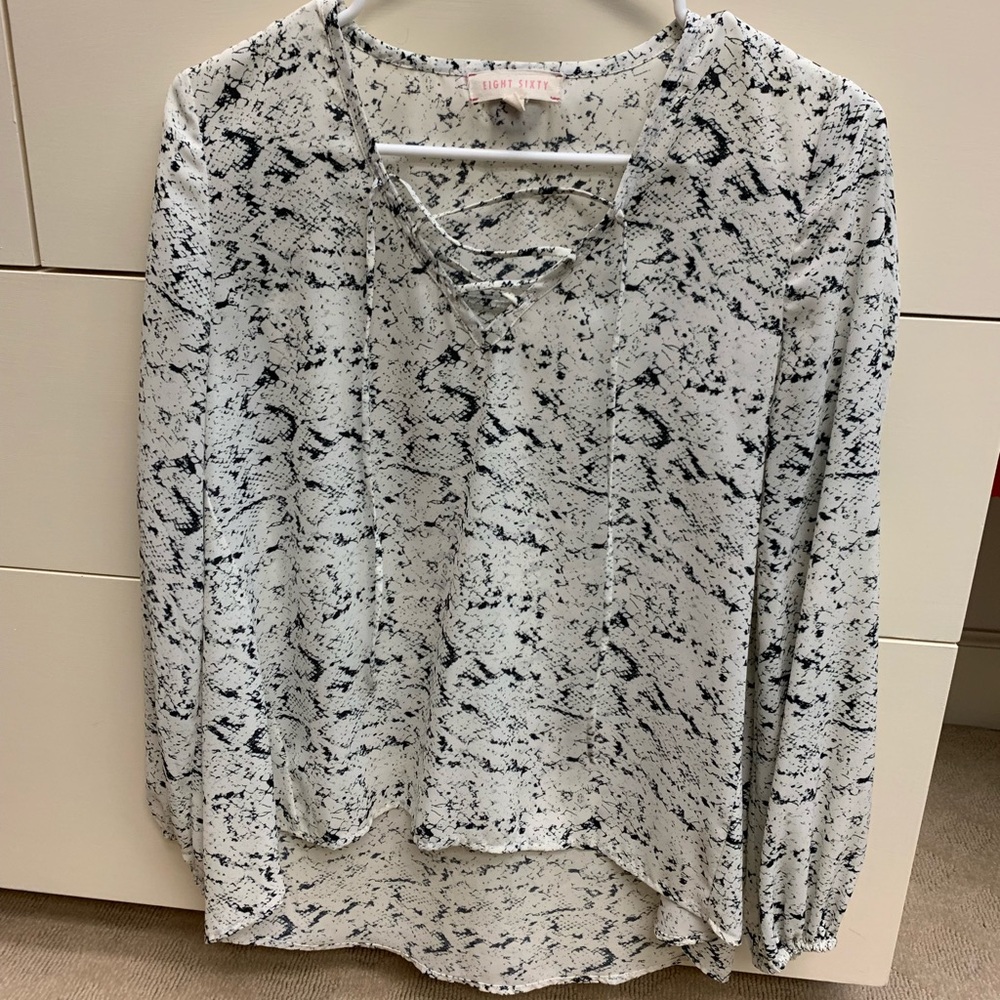 Lace up snakeskin blouse